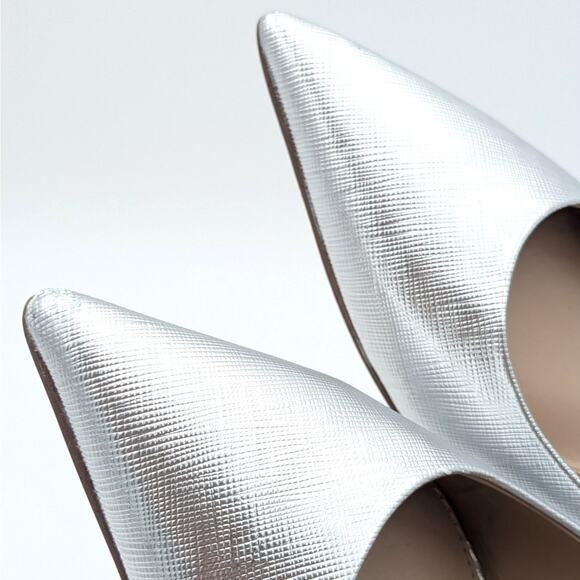 Sam Edelman Franci Kitten Heel Pump Women's Pointed Toe Silver Size US5.5M EU36 - Picture 6 of 9